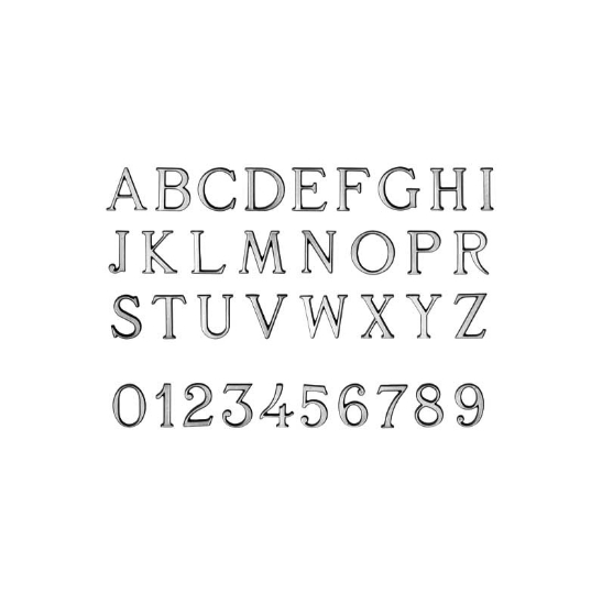 Obrázok z RL25LN ´ Románo lepené znaky 25 dĺžeň malý leštený nerez