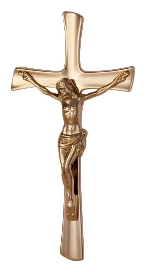 Obrázok z K02125a Krížik tvarovaný plochý s korpusom 25x12,5 , zlato